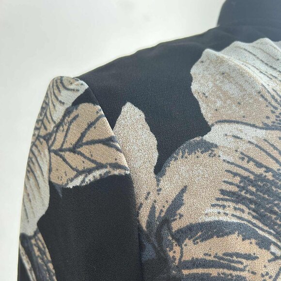 Vero Moda Black-Grey Floral Crepe Lined Bomber Jacket with Rib-Knit Trims – EU M - Picture 7 of 11